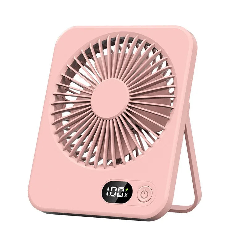 Pink Color Mini USB Rechargeable Folding Handheld Cooling Fan