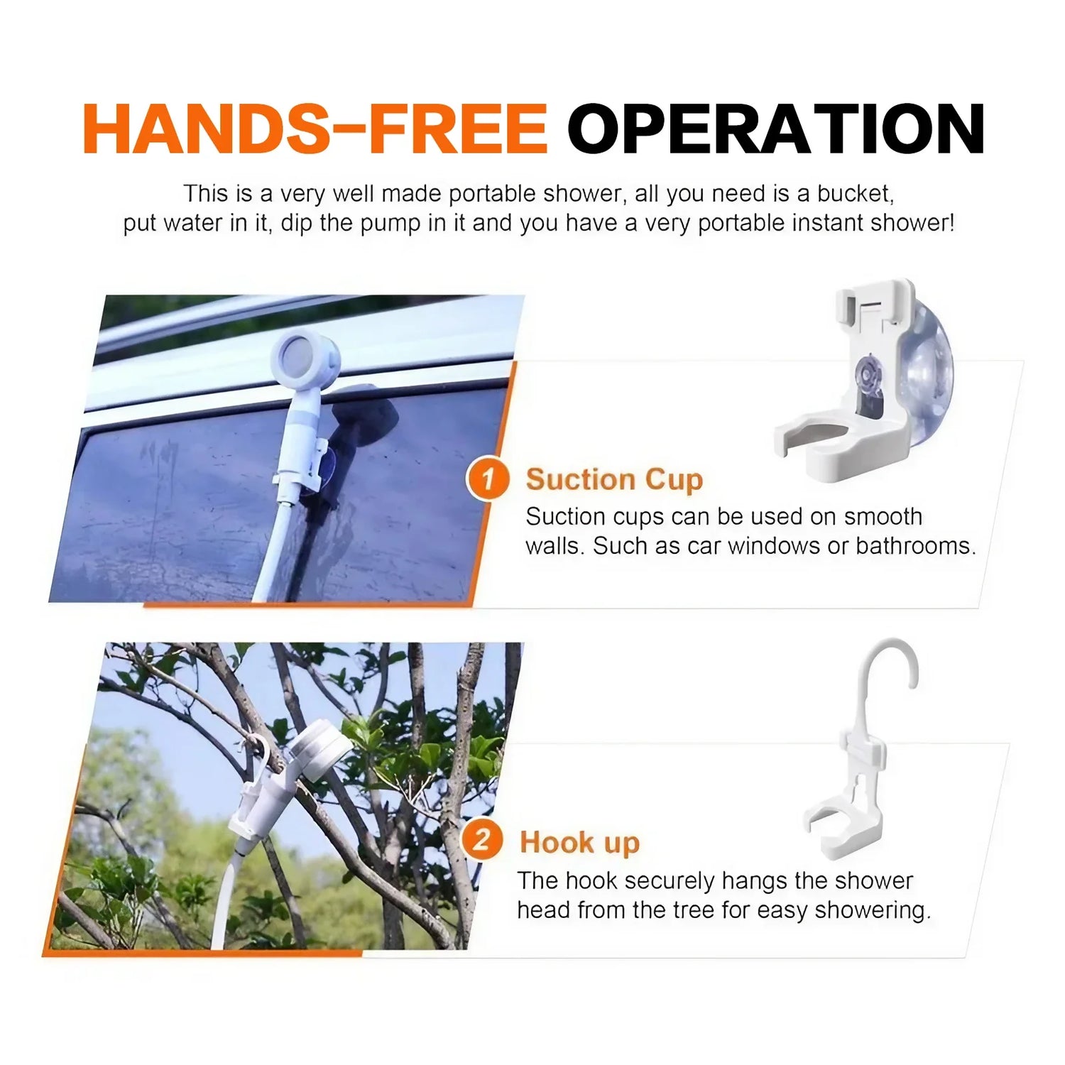 Portable Rechargeable Camping Shower Pump With Accessories