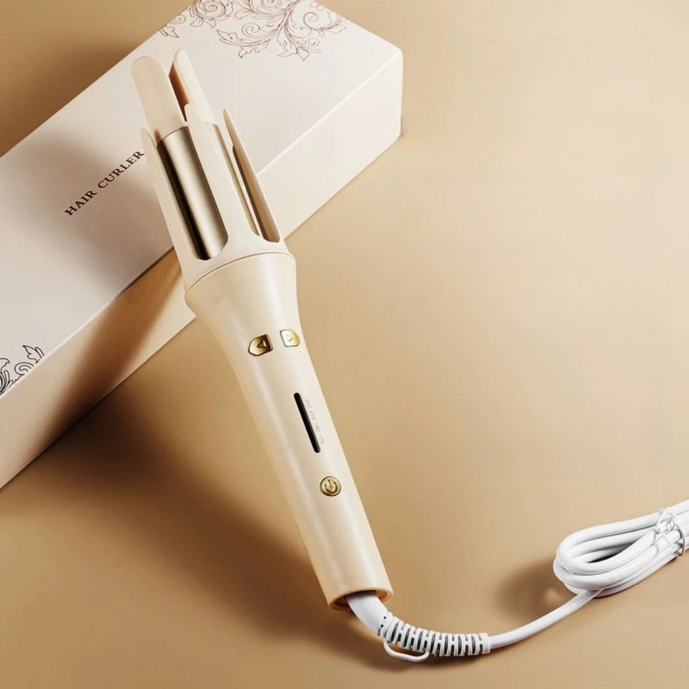YELLOW Color Automatic Hair Curler 32 mm Tourmaline Ceramic Wand