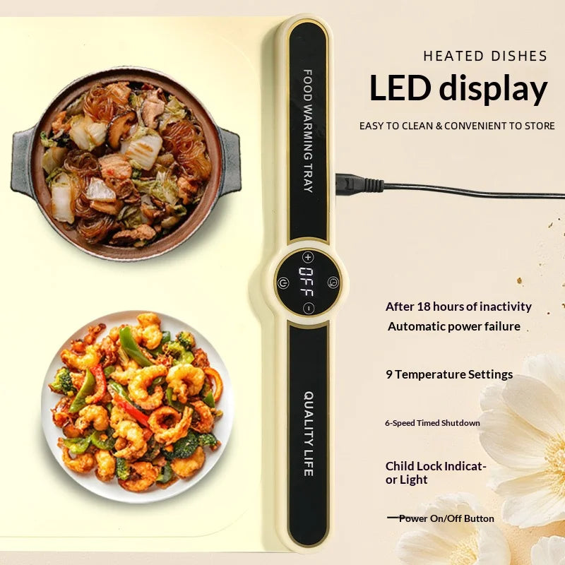 Electric Food Warmer Mat Silicone Plate Heating Tray