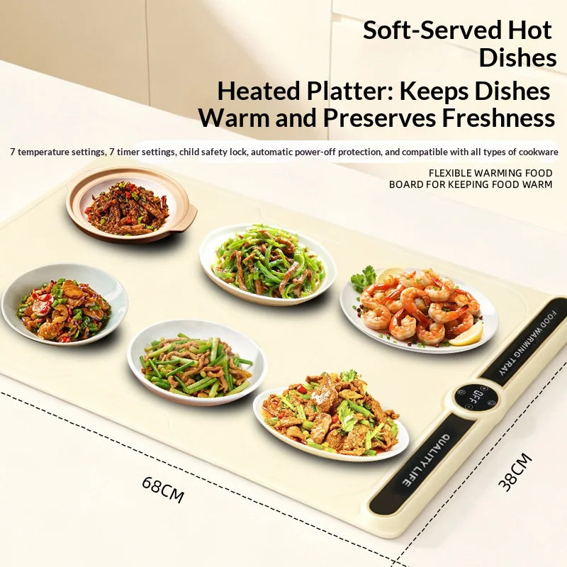 Electric Food Warmer Mat Silicone Plate Heating Tray
