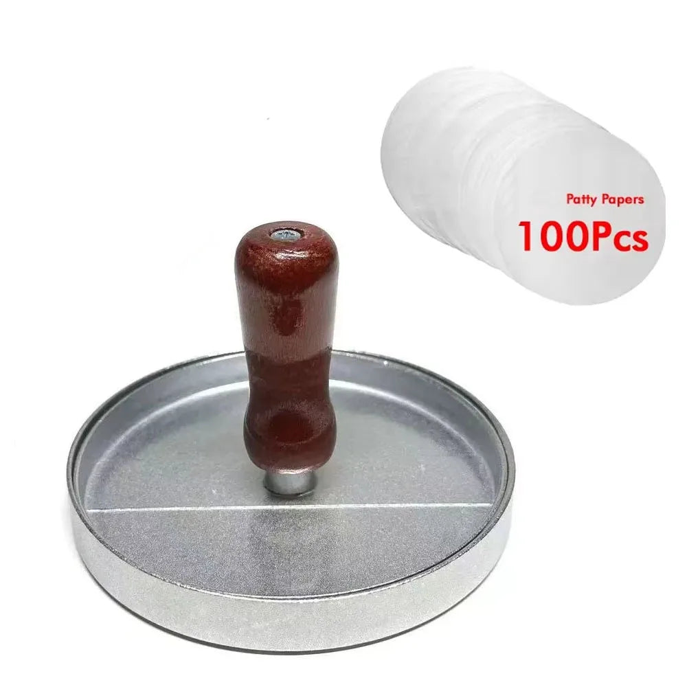 red with papers Color Aluminum Burger Press Patty Maker for Grill & Kitchen