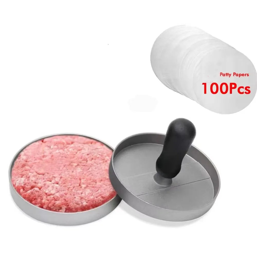black with papers Color Aluminum Burger Press Patty Maker for Grill & Kitchen