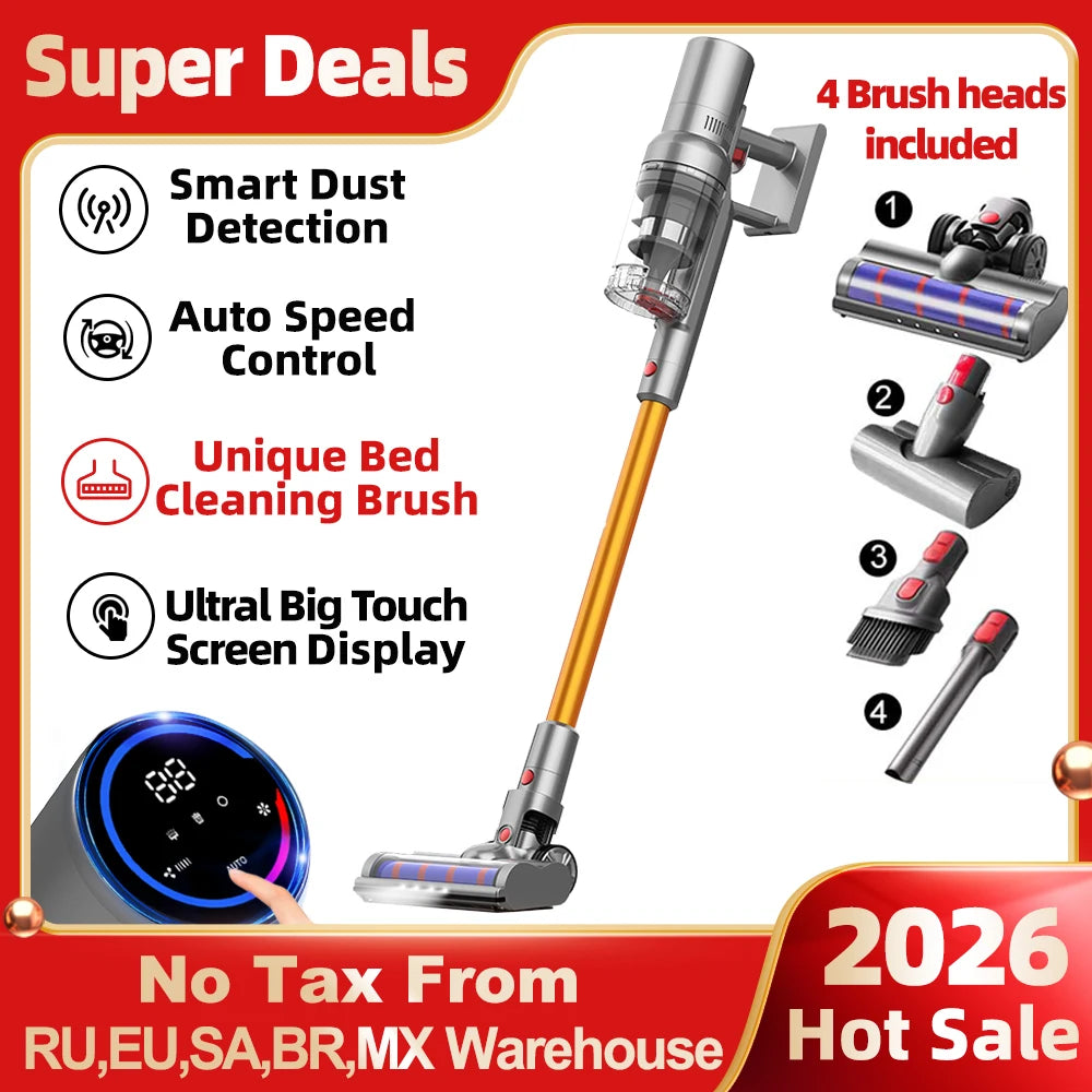 Cordless Stick Vacuum Cleaner – Smart Dust Sensor, 27kPa