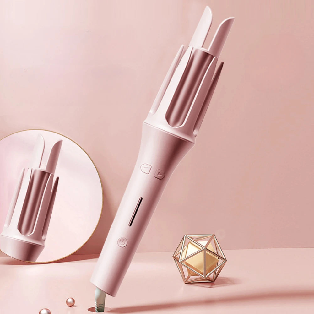 Pink Color Automatic Hair Curler 32 mm Tourmaline Ceramic Wand