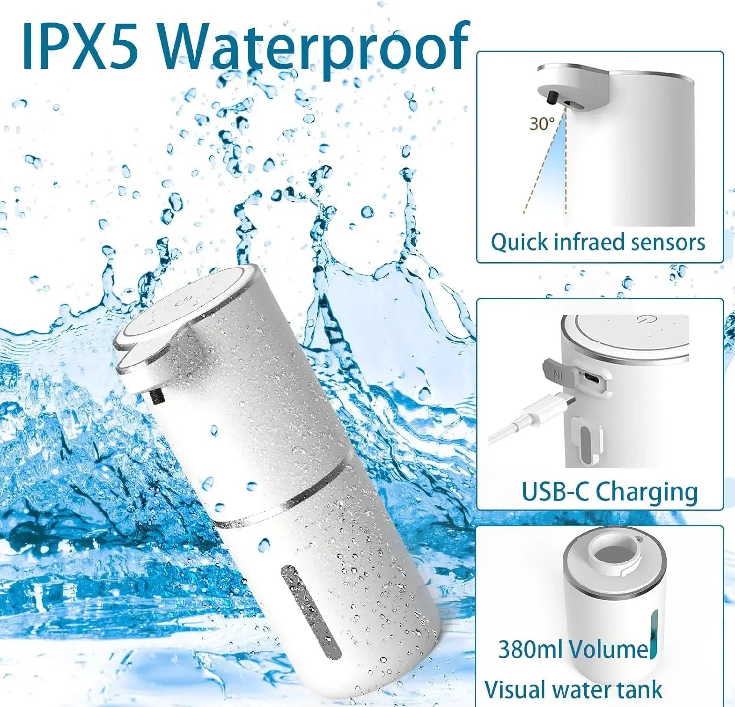 Automatic Touchless Soap Dispenser – USB Rechargeable