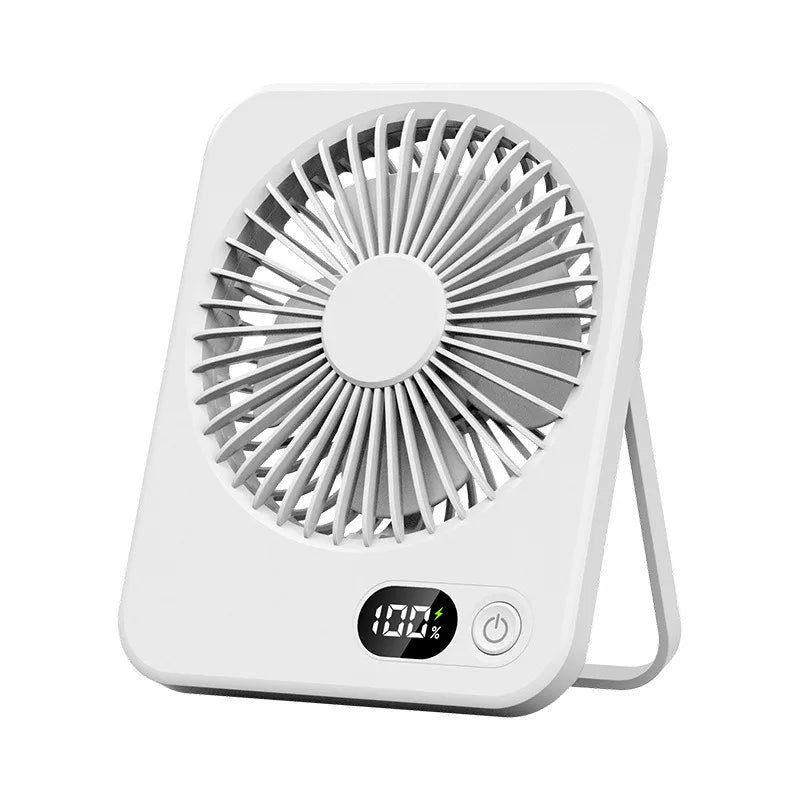 WHITE Color Mini USB Rechargeable Folding Handheld Cooling Fan