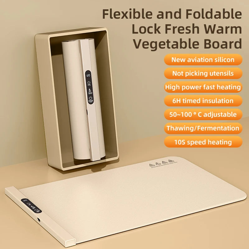 White Color Foldable Electric Warming Tray – Portable Food Warmer