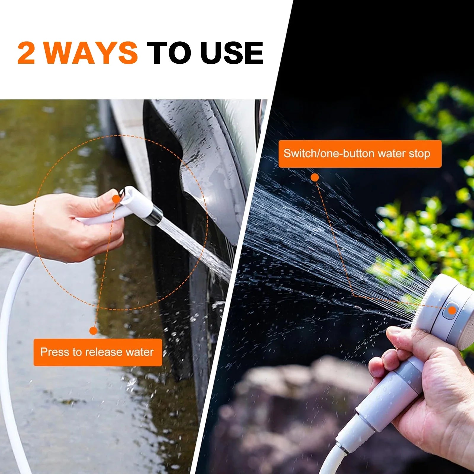 Portable Rechargeable Camping Shower Pump With Accessories