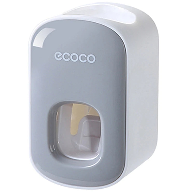 Gray Color Automatic Wall-Mounted Toothpaste Dispenser Set