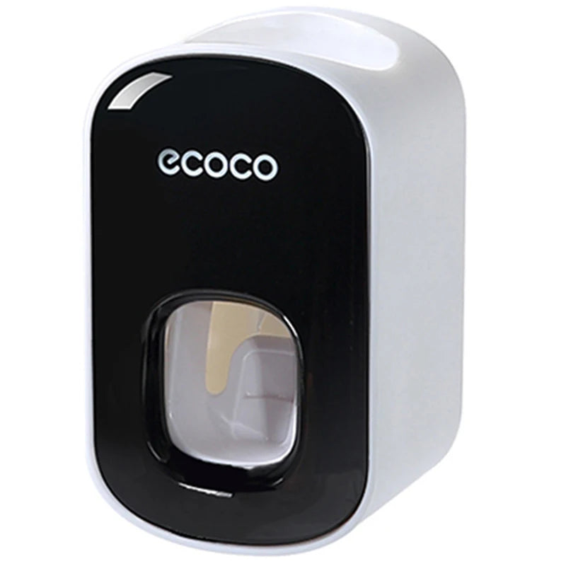 Black Color Automatic Wall-Mounted Toothpaste Dispenser Set